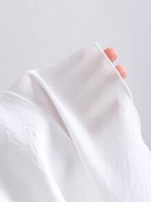 Sweetra French Romantic Early Autumn Fashion Princess Style Puff Sleeve Dress, Sophisticated Waist Design, Asymmetrical Hem, Elegant Party Cute Pure White Dress For Women - White - View 5