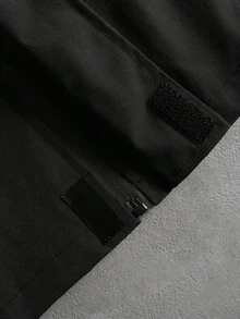 PAVTROS 男士连帽迷彩拼接拉链休闲百搭运动街头时尚外套，适合秋冬季节，街头风，宽松版型，男士，情侣款，印花图案，我爱我的男朋友，朋友，情侣装，男友款 - 黑色 - 查看 6