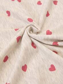 Loomlin Cotton Women 2 Pcs Heart Pattern Round Neck Long Sleeve Top&Sleep Pants Homewear Comfort Lounge Pajama Set For Ladies Heart Print Pajamas Soft Pajamas Set Sleep Wear Women Set Pajama Sets For Women Cute Lounge Wear - Multicolor - View 7