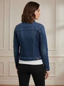 Women Denim Jackets & Coats - azul - View 2