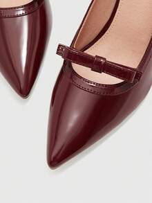 CUCCOO BIZCHIC 优雅的酒红色高跟鞋，通勤百搭 - 酒紅色 - 查看 6