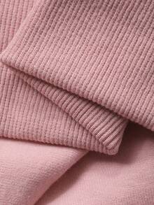 DAZY 女士宽松刺绣字母圆领半拉链卫衣 - 粉色 - 查看 7