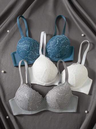 DesireSculpt 3pcs Sexy & Elegant Lace Patchwork Women's Lingerie Set