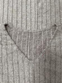 Franclia Đầm Maxi dáng chữ A tay dài cổ chữ V bằng vải len màu trơn dành cho nữ, trang phục thu đông dành cho nữ - Màu be - Xem 5