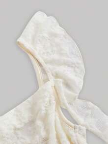 SHEIN MOD 派对礼服，领口蓬松，饰有蘑菇状飘带，杏色紧身长裙，夏季中长裙，性感连衣裙，舞会礼服，约会礼服，杏色连衣裙，优雅连衣裙，飘逸连衣裙，舞会礼服 - 杏色 - 查看 4