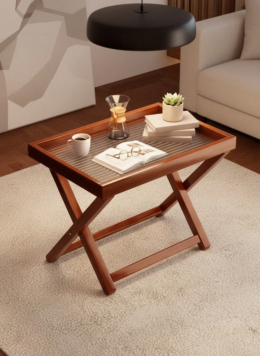 Cirelle طاولة جانبية قابلة للطي، خزانة جانبية لغرف...