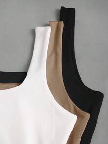 Sweetra 女士休闲褶皱圆领背心，夏季 - 彩色 - 查看 7