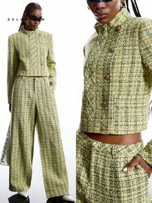 LYSMO 2025 New Arrive Minimalism Winter Women's Fashionable And Elegant Commuter Cropped Jacket