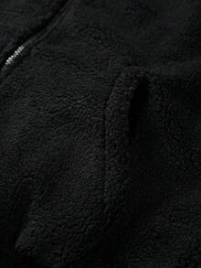 Manfinity Homme 男士休闲撞色抓绒拉链外套，秋冬季 - 彩色 - 查看 4