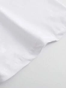 Camiseta de manga corta holgada de talla grande para hombre con estampado de lema de estilo casual de calle, para el verano - Blanco - Ver 6