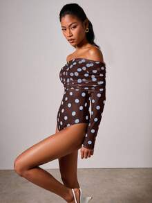 COSMINA Body elegant pentru femei, cu buline, fără umeri