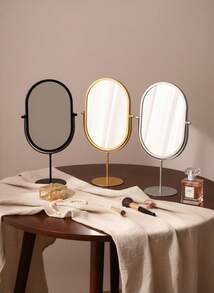 Cirelle Eleganckie złote owalne lustro toaletkowe, stylowa metalowa rama, polerowana powierzchnia szklana, sypialnia i dekoracja drzwi przenośne lustro do makijażu, nie wymaga zasilania, dekoracja akademika, stylowy design lustra, przenośne lustro, dekoracyjne lustro ścienne