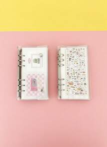 Joivida A6 窄活页封面，10 个 1 格 2 格 3 英寸收纳袋，明信片活页夹收集书籍整理器，返校，学校用品 - 無色 - 查看 5