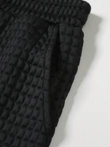 EGENSIO Men's Casual Letter Print Pullover Sweatshirt And Drawstring Waist Sweatpants Set - Apricot - View 3