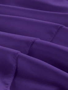 ROMWE Goth Váy cưới phong cách Punk kỳ nghỉ ngây thơ dễ thương viền bất đối xứng có dây buộc nơ trang trí cho nữ - Màu tím - Xem 4