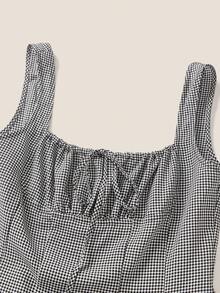 Muvela Women's Plaid Bubble Sleeveless Mini Dress For Summer - Multicolor - View 3