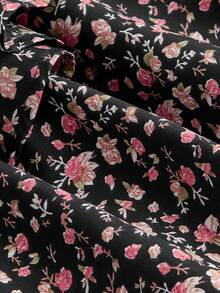 SHEIN MOD 女士花卉印花荷葉邊上衣和裙子套裝 - 彩色 - 查看 4