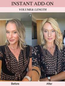 10英寸直发假发片，女士真人发假发片，适合头发稀疏的女性，带刘海，夹式设计 - S24/613 - 查看 6