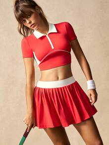 VARSIVA 2件套 女士休闲短袖上衣和迷你裙运动套装 - 彩色 - 查看 10