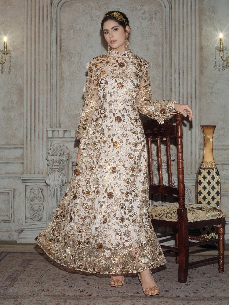 Abito con paillettes da donna, elegante e glamour con silhouette a-line, adatto per feste, compleanni, primavera/estate/autunno/inverno