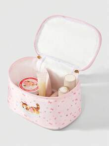 ROMWE Kawaii Fashionable Small Cat, Musical Notes, Stars, Polka Dots, And Bow Pattern Portable Large-Capacity Makeup Bag 1719682 - Multicolor - View 5