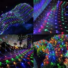1 Guirnalda de luces solares de malla perfecta para árboles, patios, jardines, fiestas, balcones y decoraciones de pared, con múltiples modos de iluminación intermitente, control de botón, alimentación con panel solar - Multicolor - Ver 5