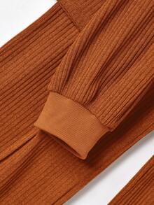 Rusticease 2pcs Women Casual Ribbed Long Sleeve Top & Pants Set 2 Piece Casual Sets Woman Elegant Women's Sets