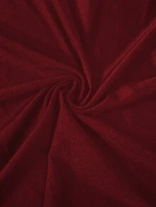 Elenzga New Women's Oblique Collar Long Sleeve Pleated Bowknot Design A-Line Waist Cinched Slimming Vacation Casual Elegant Long Dress, Spring/Autumn - Burgundy - View 8