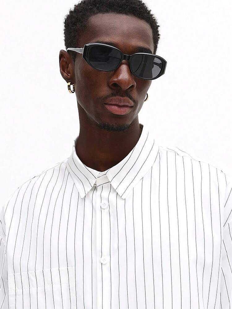 Striped Button Down Shirt With Long Sleeves