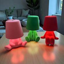 1个彩色创意植绒桌面装饰氛围灯，卧室客厅装饰灯，LED触摸调光节日礼品灯，USB充电氛围夜灯，餐厅酒吧装饰灯，人偶灯，适用于橱柜、电视柜、书架 - 彩色 - 查看 6