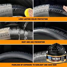 1 pieza Cera para neumáticos Protector de larga duración, pasta renovadora y de eliminación de arañazos para piezas de plástico del automóvil - Negro - Ver 7