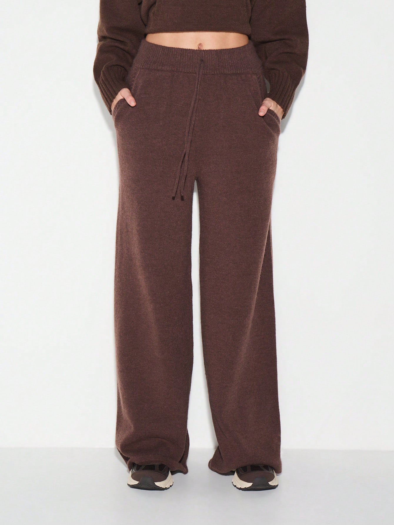 KIZN Pantalon de jogging large en maille côtelée