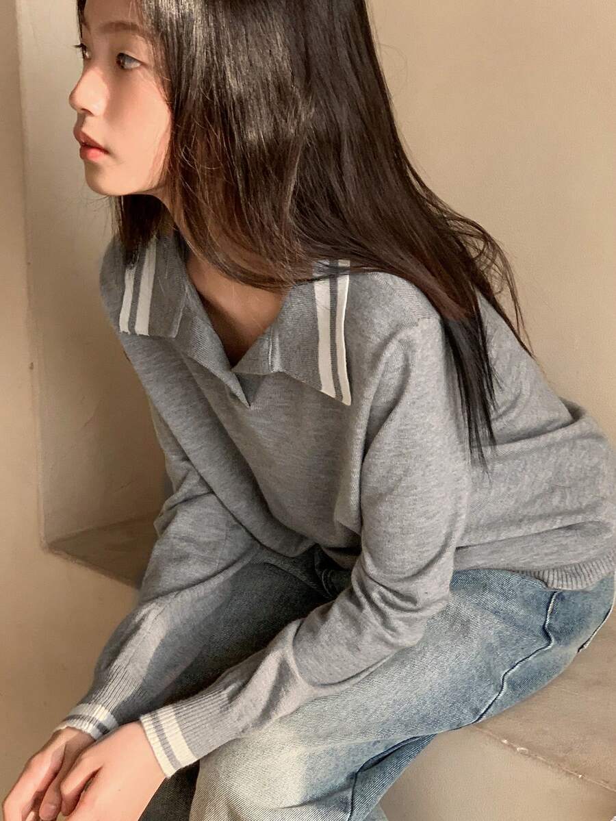 DAZY Girls Turtleneck Sweater - Grey - View 1