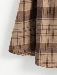 少女纯色圆领长袖T恤和格子中长裙休闲套装 - 彩色 - 查看 5