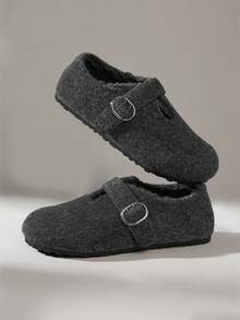 Solecia 女士休闲搭扣设计平底乐福鞋 - 灰色 - 查看 6