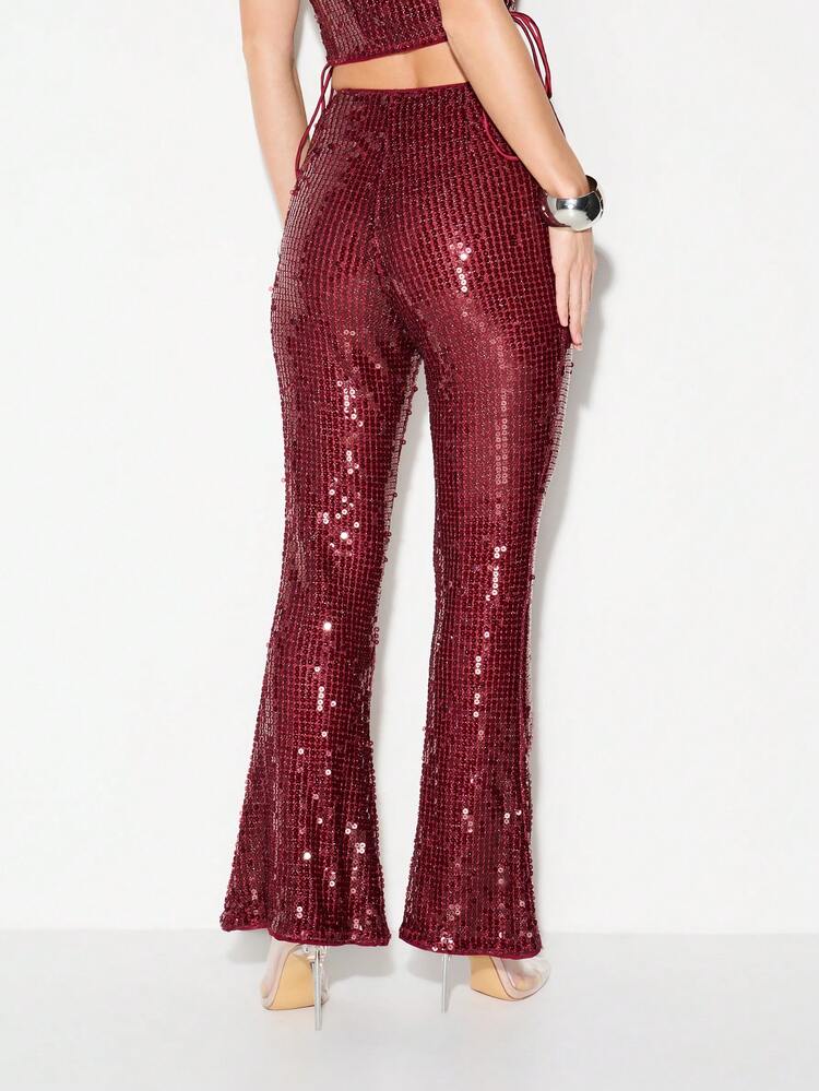 KIZN Sequin Flare Leg Pants