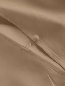 SHEIN MOD 大码女式高领纯色口袋连体裤，配腰带 - 駝色 - 查看 5