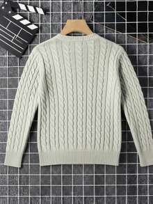 Men Knit Tops - Light Grey - View 3