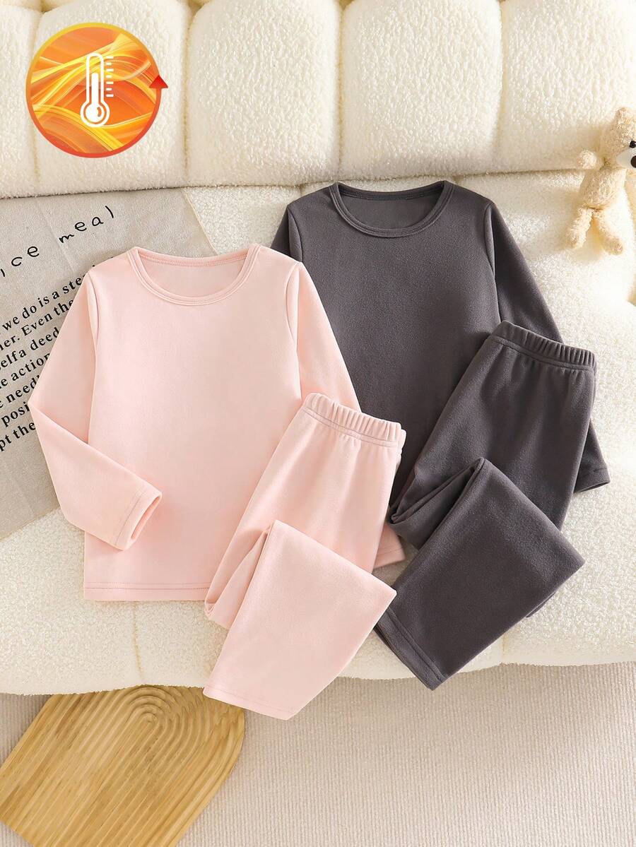 4pcs/Set Girls Soft Comfortable Casual Daily Thermal Underwear Set - Multicolor - View 1