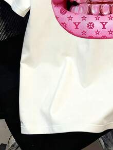 Manfinity Dauomo Y2K 复古大嘴巴美式街头酷炫男士T恤 - 白色 - 查看 3