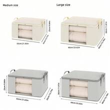 1/2 túi đựng quần áo và chăn ga gối đệm theo mùa, vải không dệt đơn giản, sức chứa lớn, túi đựng đồ trong tủ quần áo, túi đựng đồ đa năng, chống bụi và chống ẩm, có thể gấp lại, bền. Thích hợp sử dụng cho gia đình. - Nhiều màu - Xem 3