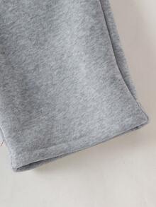 Genkimix Kids 韩版少女舒适灰色抓绒蝴蝶结松紧腰连体衣 - 淺灰色 - 查看 4