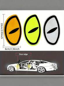 Zazumi 2 PCS Reflective Safety Sticker High Visibility PET Material Cat Eye Shape For Car Truck Motorcycle Warning Decal Night Driving Essential Automotive Accessory - Multicolor - View 7