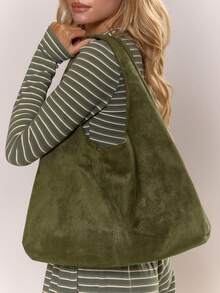 MUSERA 仿麂皮斜挎包，最新款时尚女士麂皮包，完美搭配秋季女装