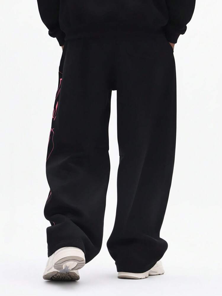 Pantaloni della tuta con grafica rosa