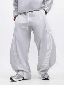 SUMWON Oversized Hooded Sweatshirt And Wide Leg Sweatpants Matching Set With Centre Pocket Ribbed Cuffs Casual Loungewear Tracksuit For Winter Fall Spring Plain - Light Grey - View 2