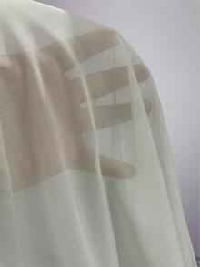 Bonvoyette 女士纯色露背系带罩衫，适合海滩度假和夏季穿着 - 白色 - 查看 7