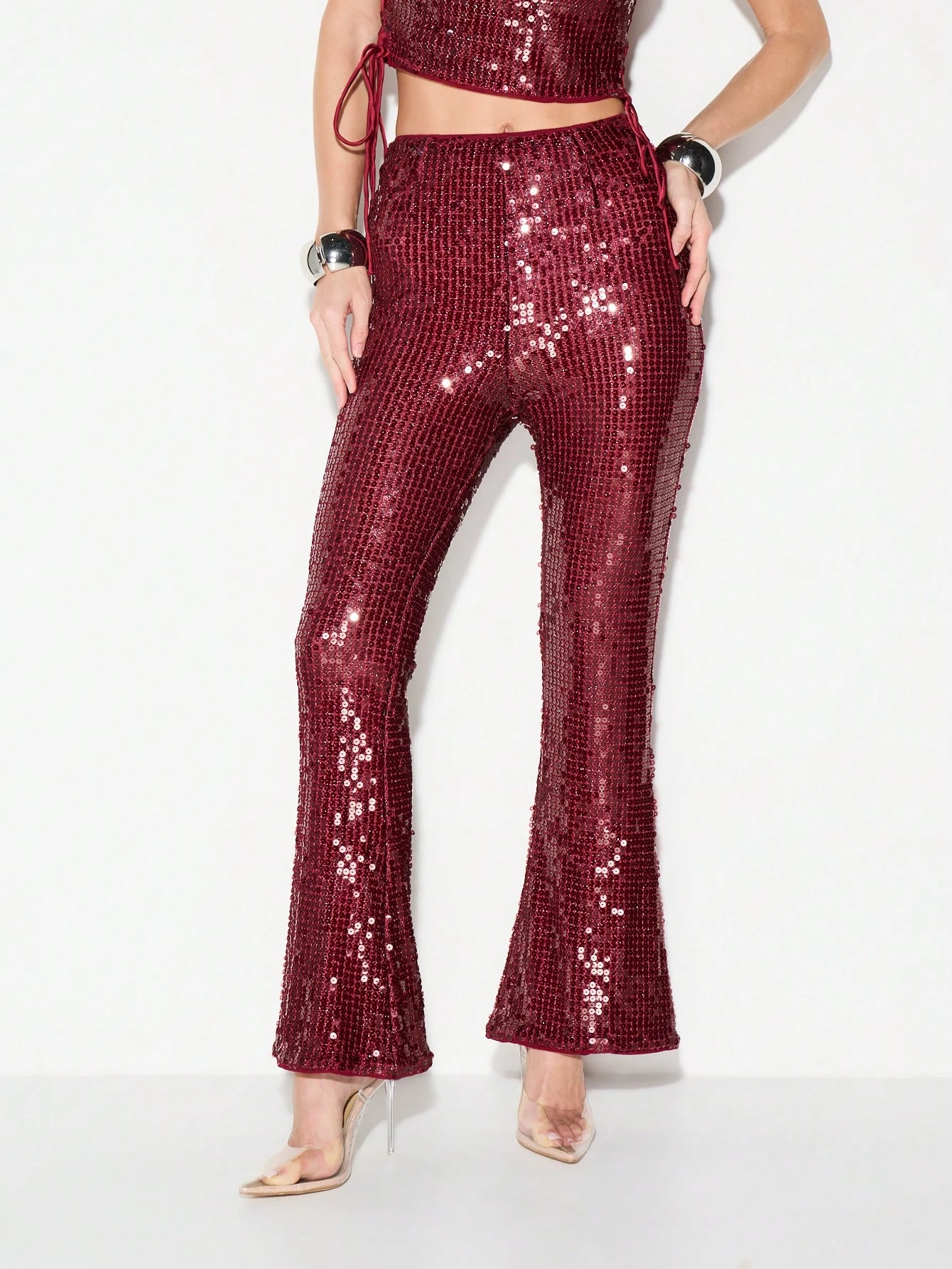 KIZN Sequin Flare Leg Pants