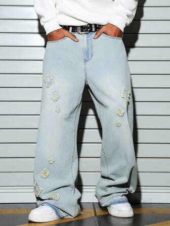 Manfinity EMRG Men's Fashionable Loose Fit Pocketed Denim Jeans