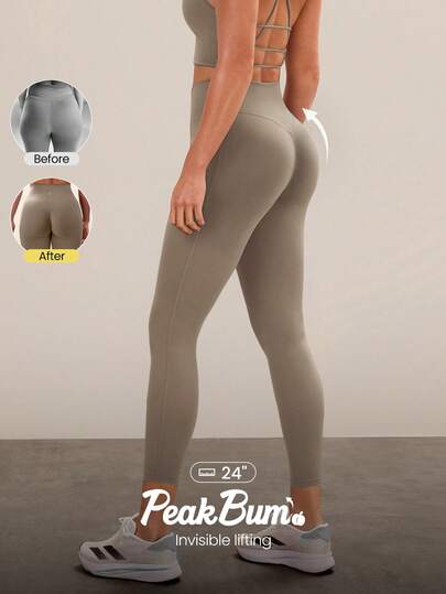 GLOWMODE 24英寸 Powersculpt™-Air Sculpt Flex 吸汗凉爽感觉 V 腰提臀紧身裤 高强度健身跑步训练